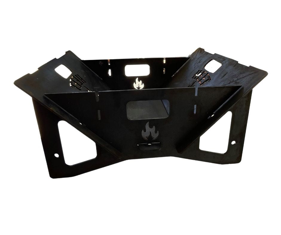 flat pack fire pit, slots together, plasma cut, HEET logo